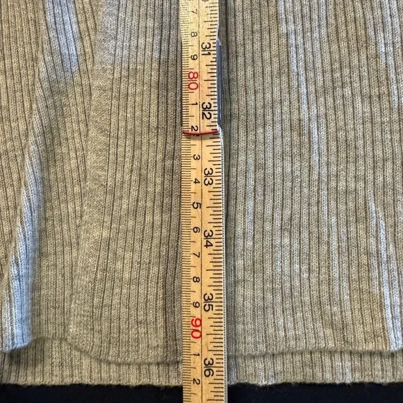 Light Gray Open Front Long 5% Cashmere Cardigan Sz S - Picture 9 of 15